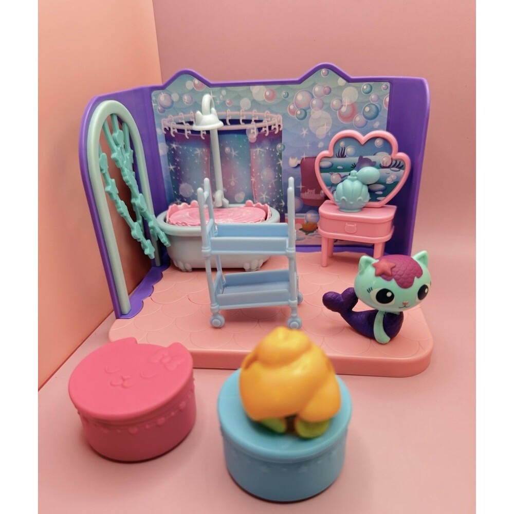 GABBY’S DOLLHOUSE Littlest Pet Shop Mercat Mermaid Bath Playset COMPLETE (Bx 10)